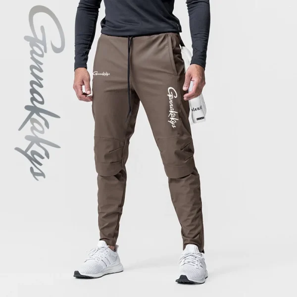 2024 Summer Fishing Pants Men's Elastic Quick Dry Moisture Absorbing Pants Fitness Breathable Running Bicycle Pants - Image 3